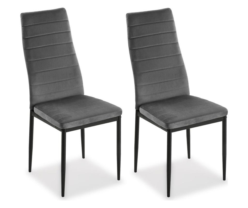 Set 2 scaune Valentina – Versa, Gri & Argintiu Versa
